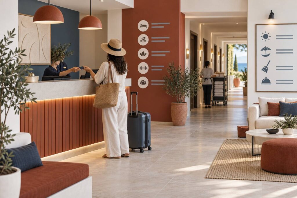 Illustration éditoriale du sujet : Exploitant de résidence de tourisme : son rôle face au vacancier