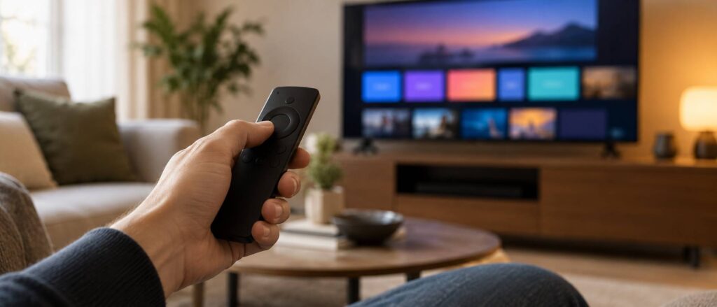 Illustration de détail sur le sujet : Télévision et chaînes dans un logement de résidence de tourisme